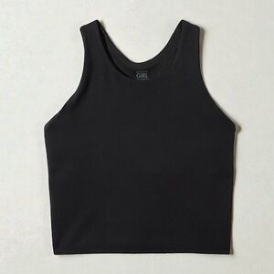 Athleta Girl Long Distance Bra Black Racerback Sports Bra Size S/7